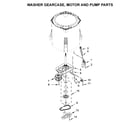 Whirlpool WGT4027HW1 washer gearcase, motor and pump parts diagram