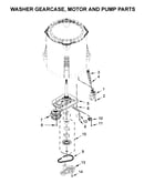 Washer gearcase, motor and pump parts