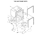KitchenAid KDTE234GPS1 tub and frame parts diagram