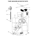 KitchenAid KDTE234GBL1 pump, washarm and motor parts diagram