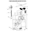 KitchenAid KDTE234GWH1 pump, washarm and motor parts diagram