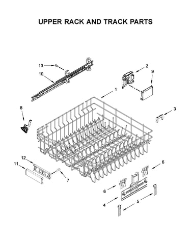 Upper rack and track parts