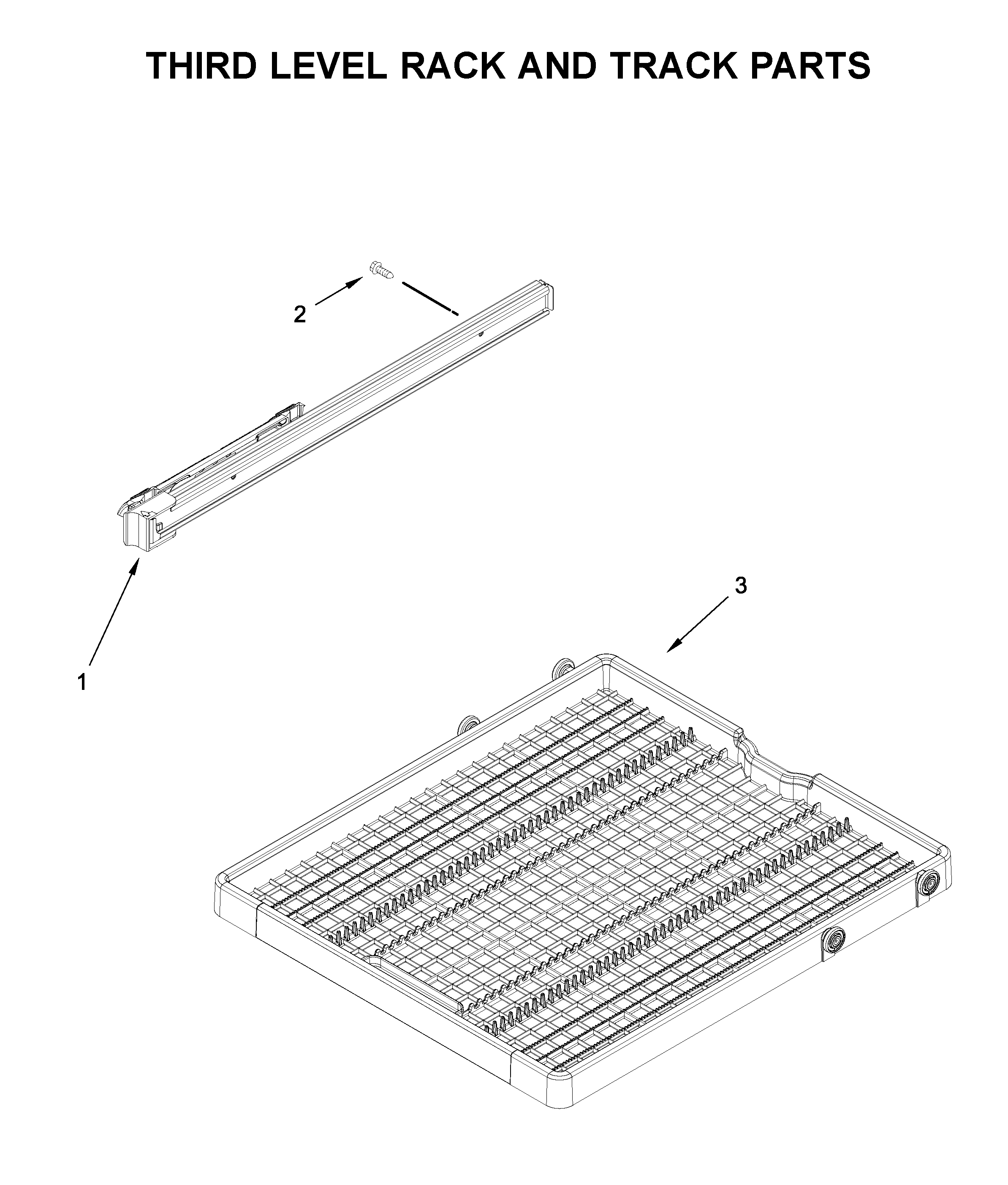 Third level rack and track parts