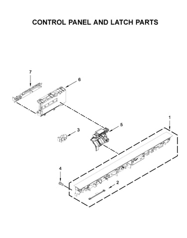 Control panel and latch parts