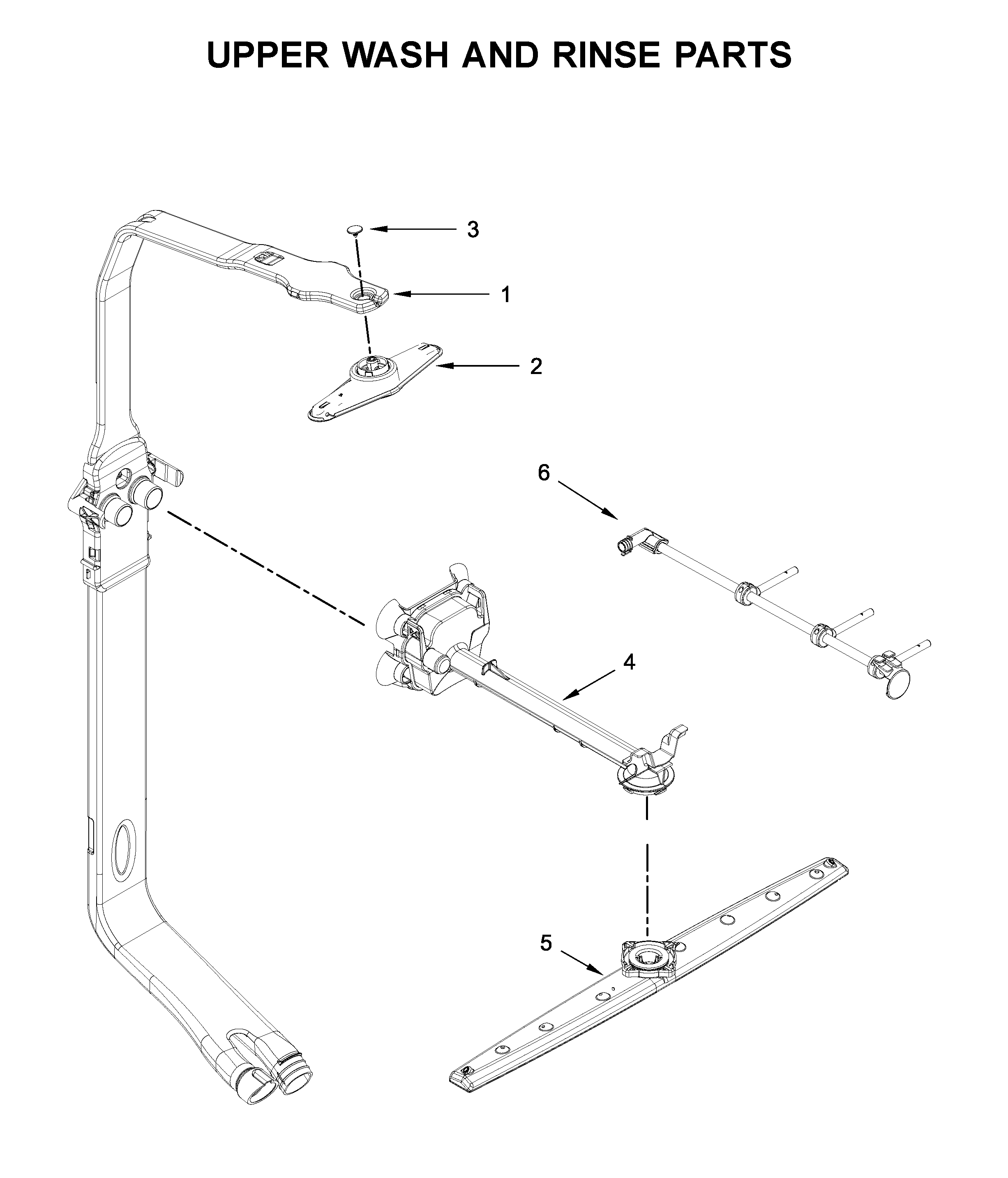 Upper wash and rinse parts