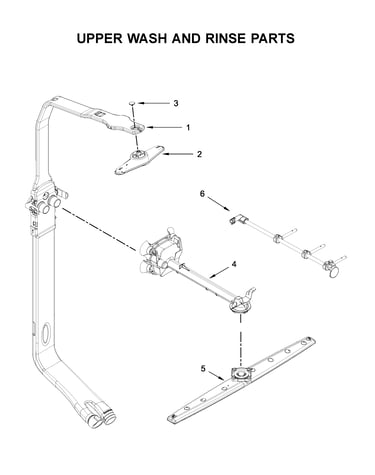 Upper wash and rinse parts