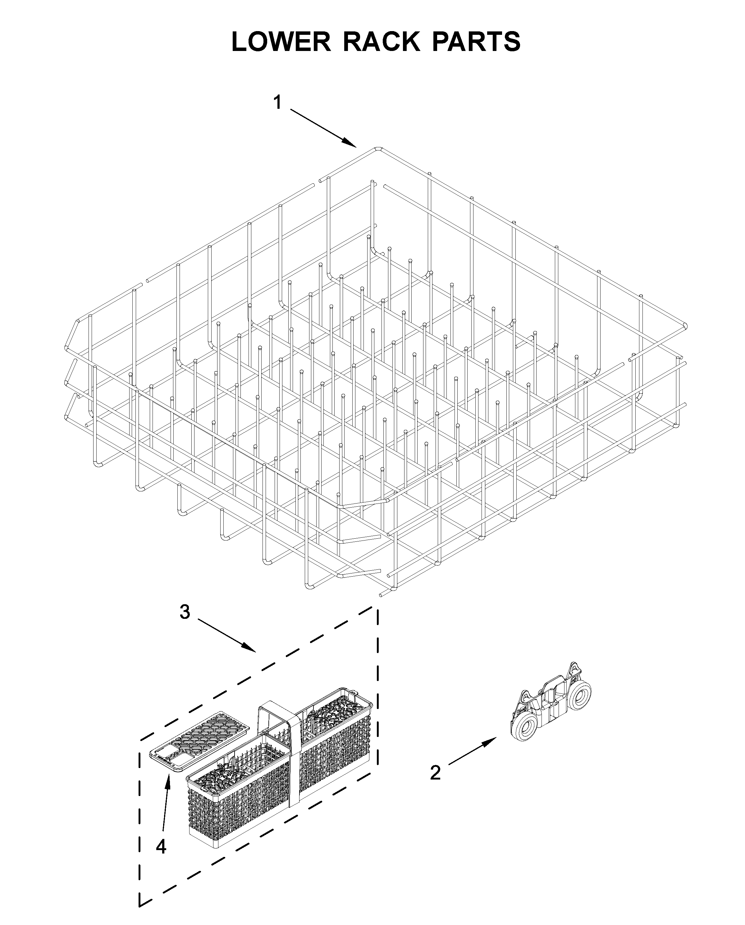 Lower rack parts