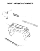 Cabinet and installation parts