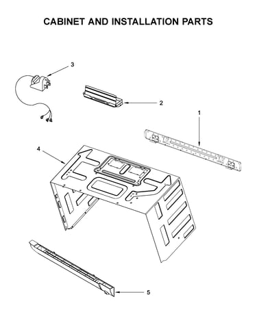 Cabinet and installation parts