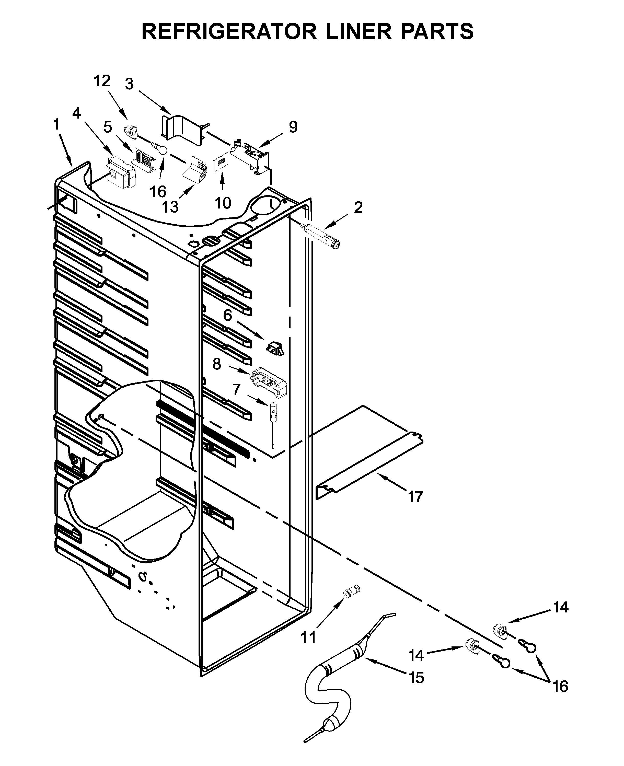 Refrigerator liner parts