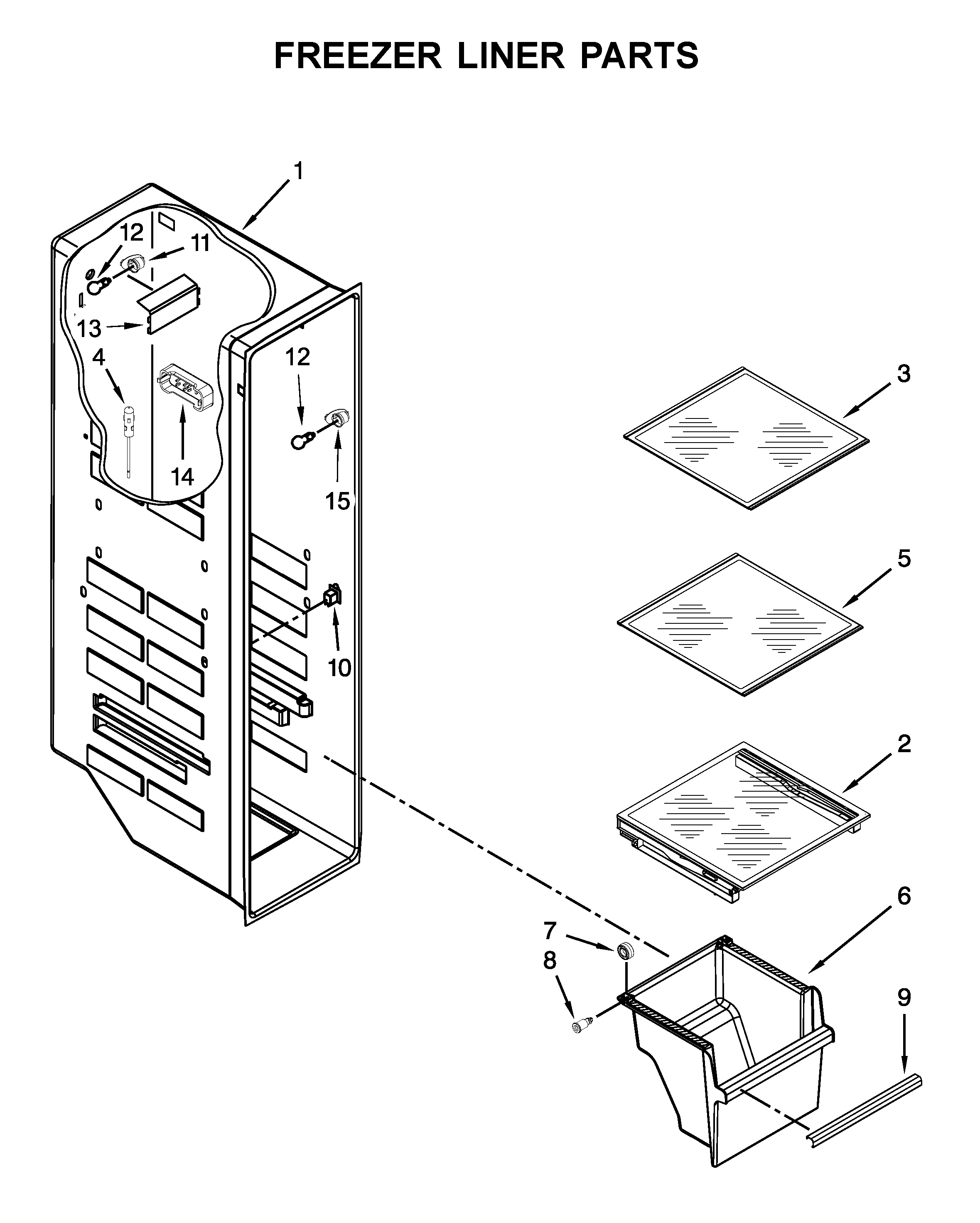 Freezer liner parts