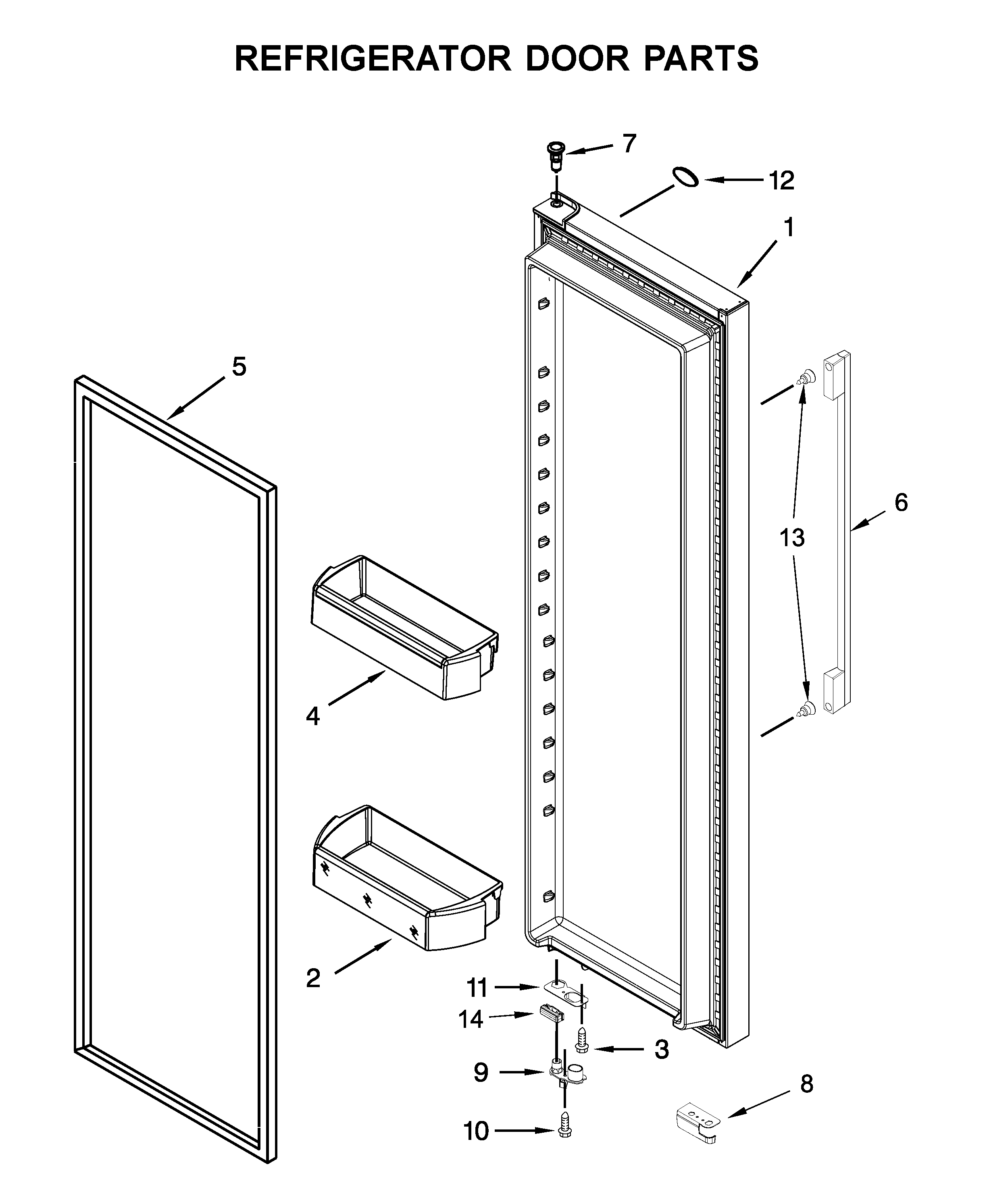 Refrigerator door parts