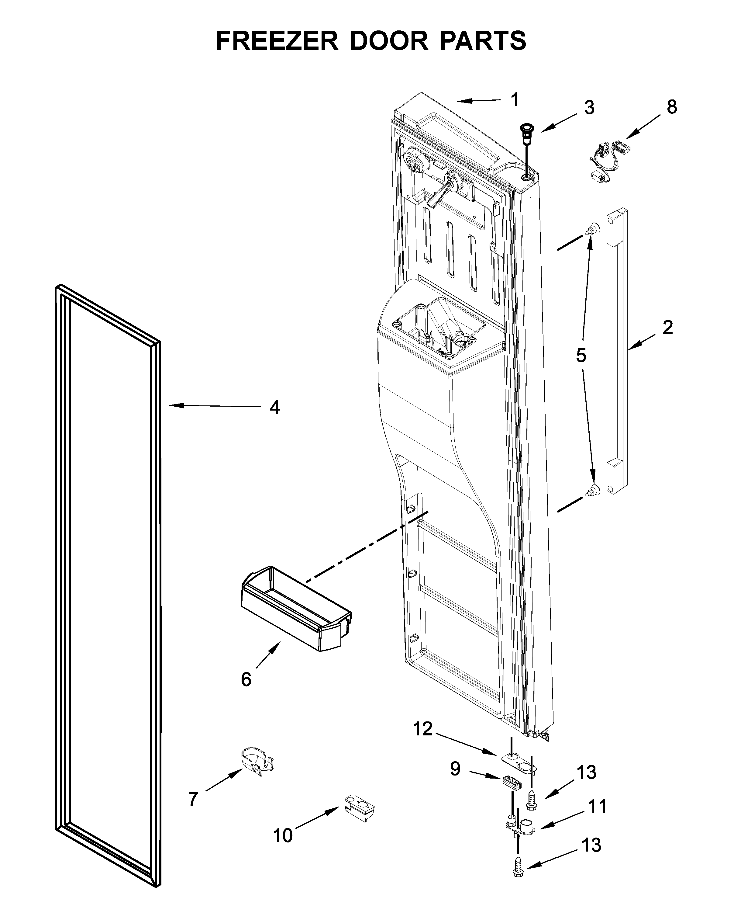 Freezer door parts