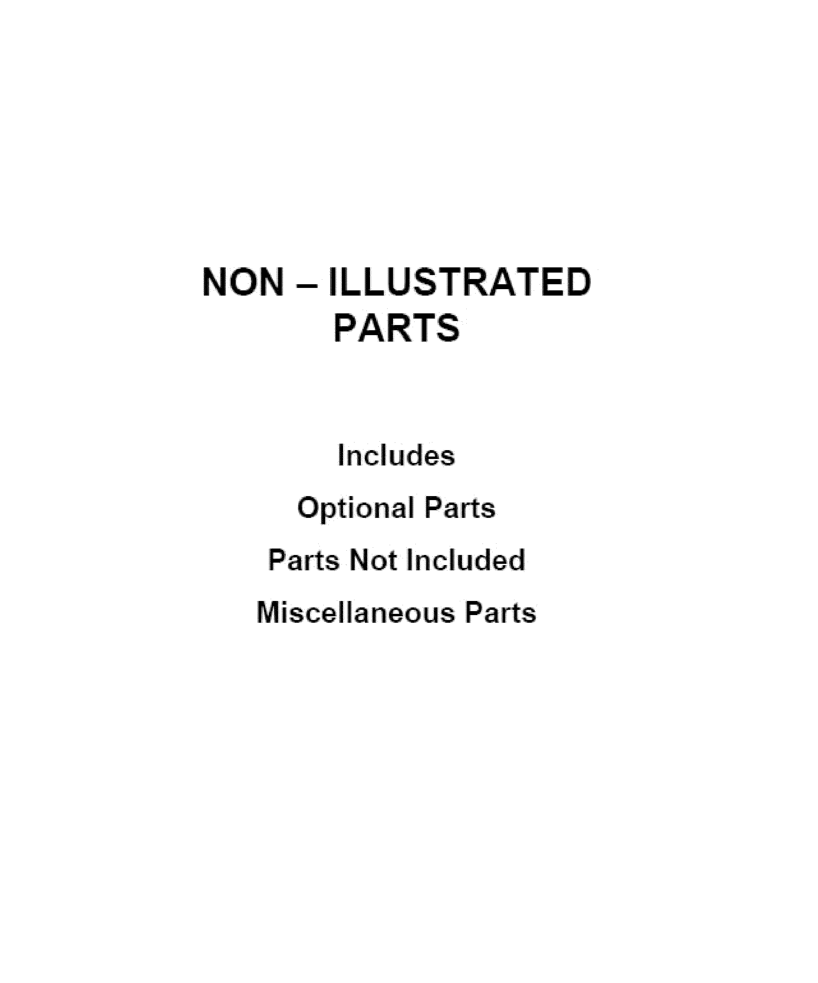 OPTIONAL PARTS (NOT INCLUDED)