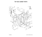 Amana NFW5800HW0 top and cabinet parts diagram