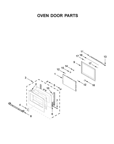 Oven door parts