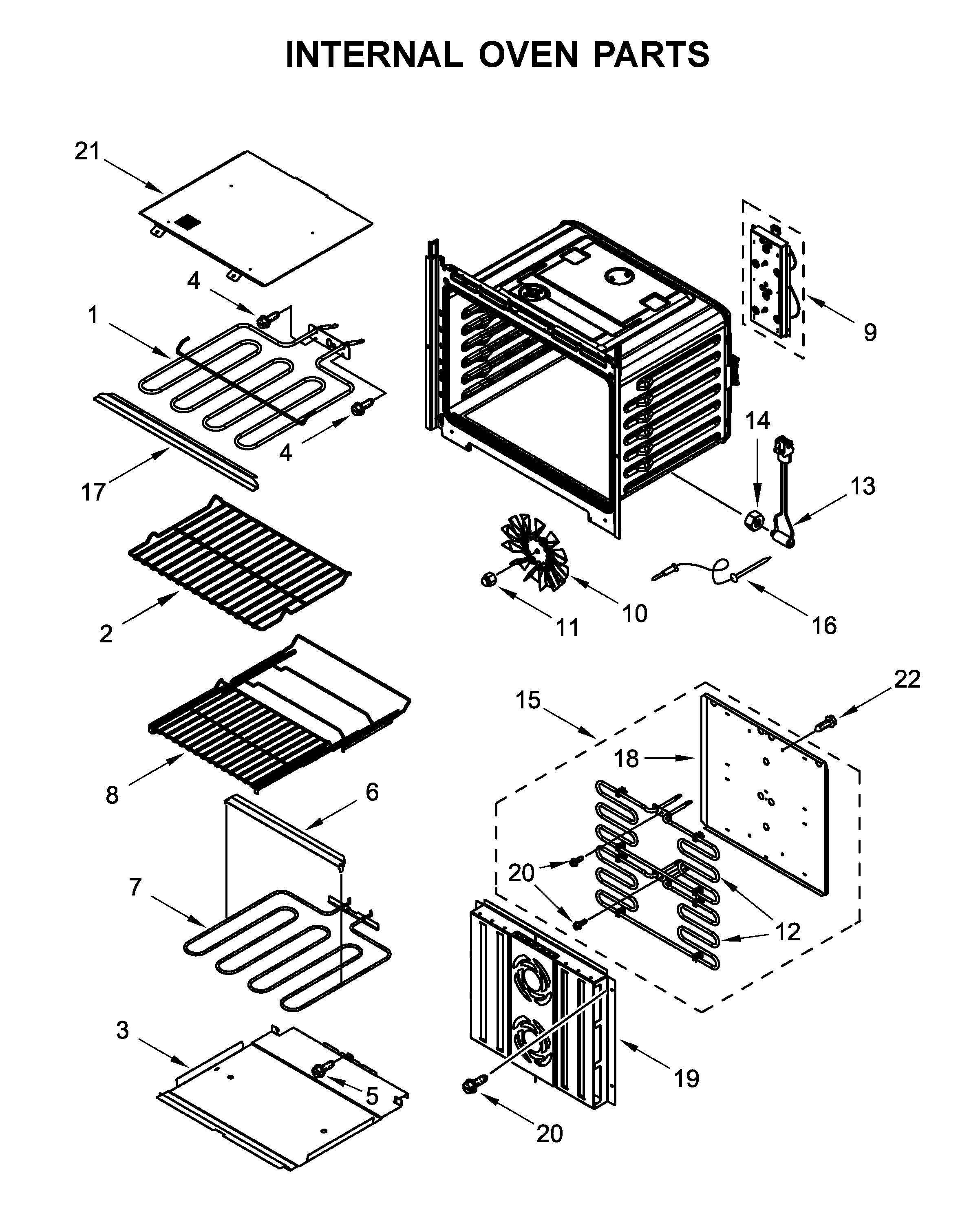 Internal oven parts