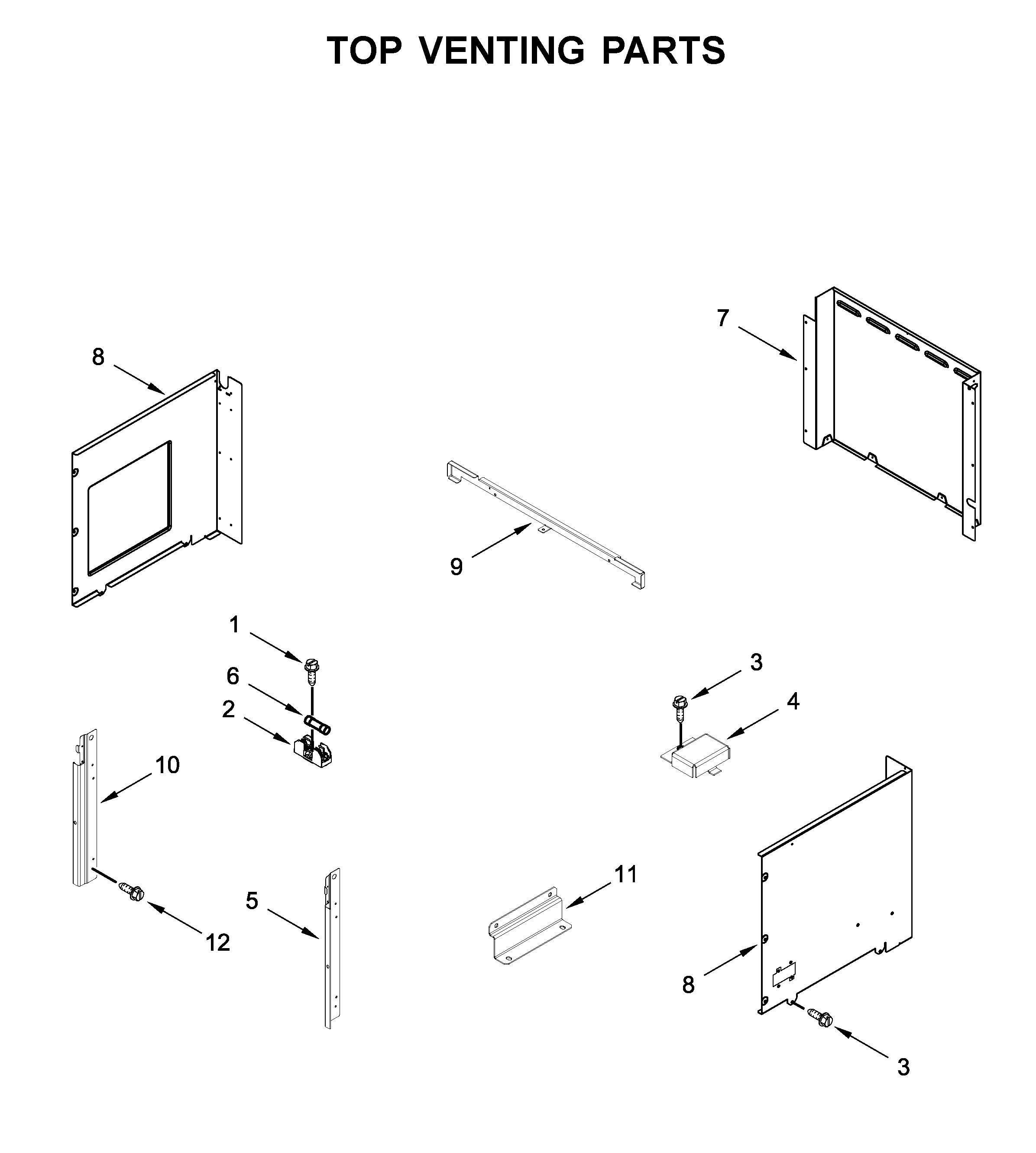 Top venting parts