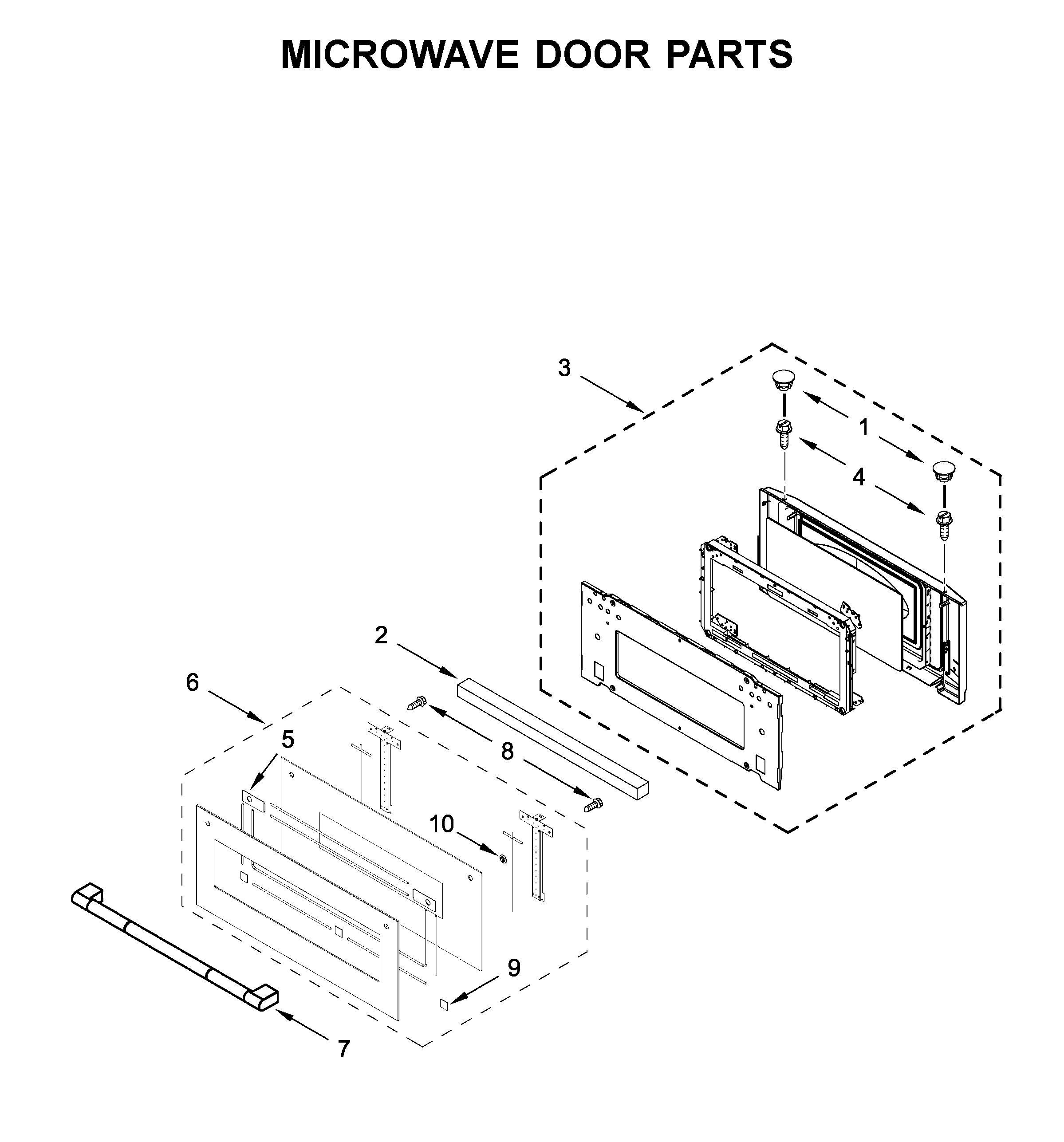 Microwave door parts