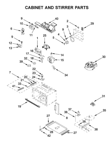 Cabinet and stirrer parts