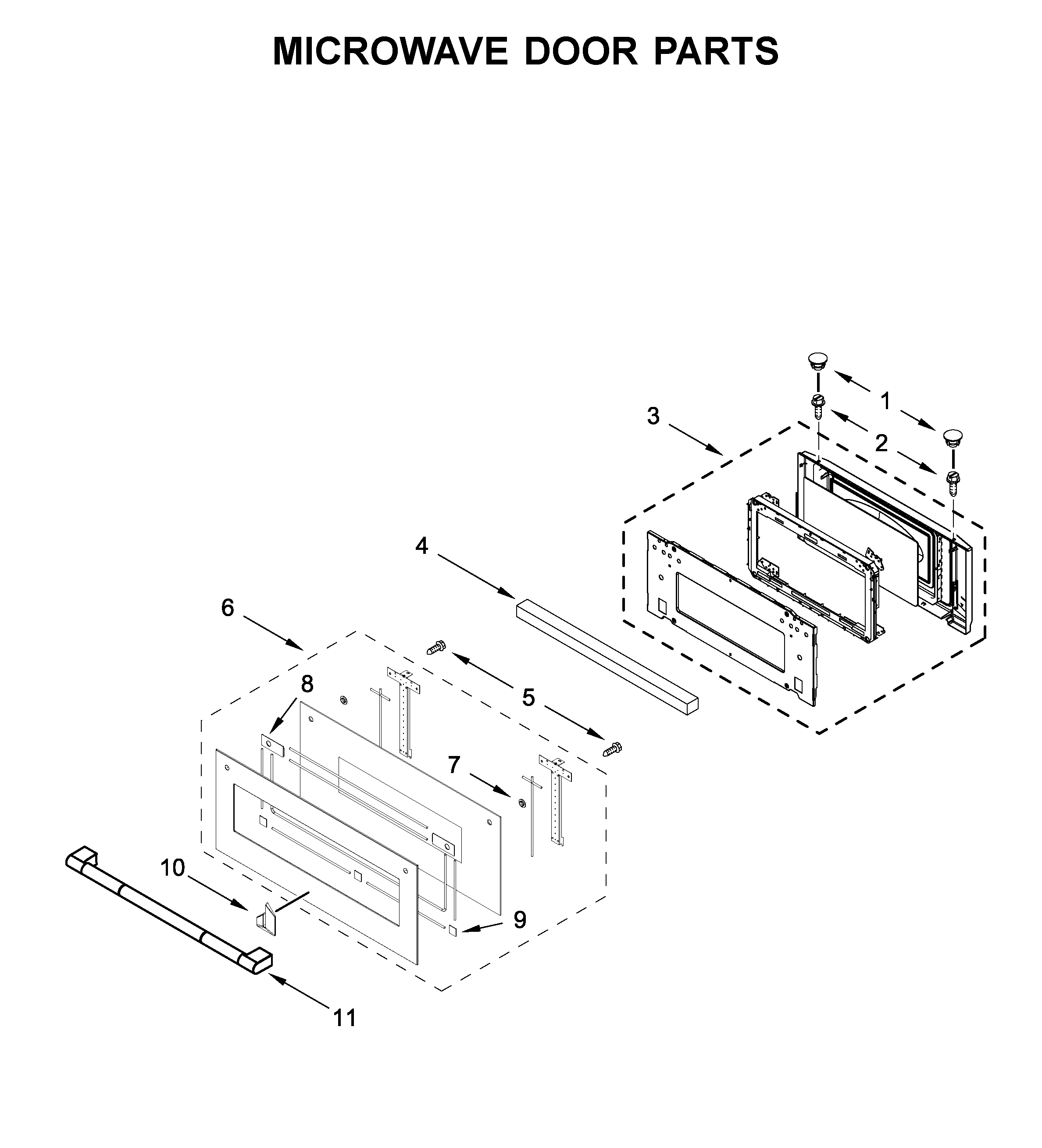 Microwave door parts