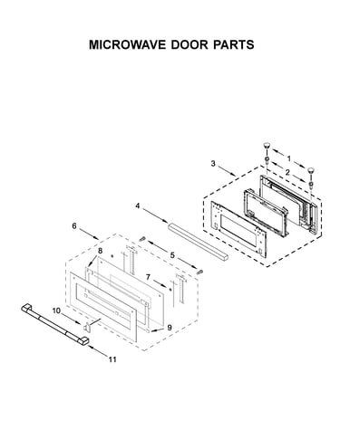 Microwave door parts