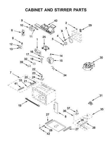 Cabinet and stirrer parts