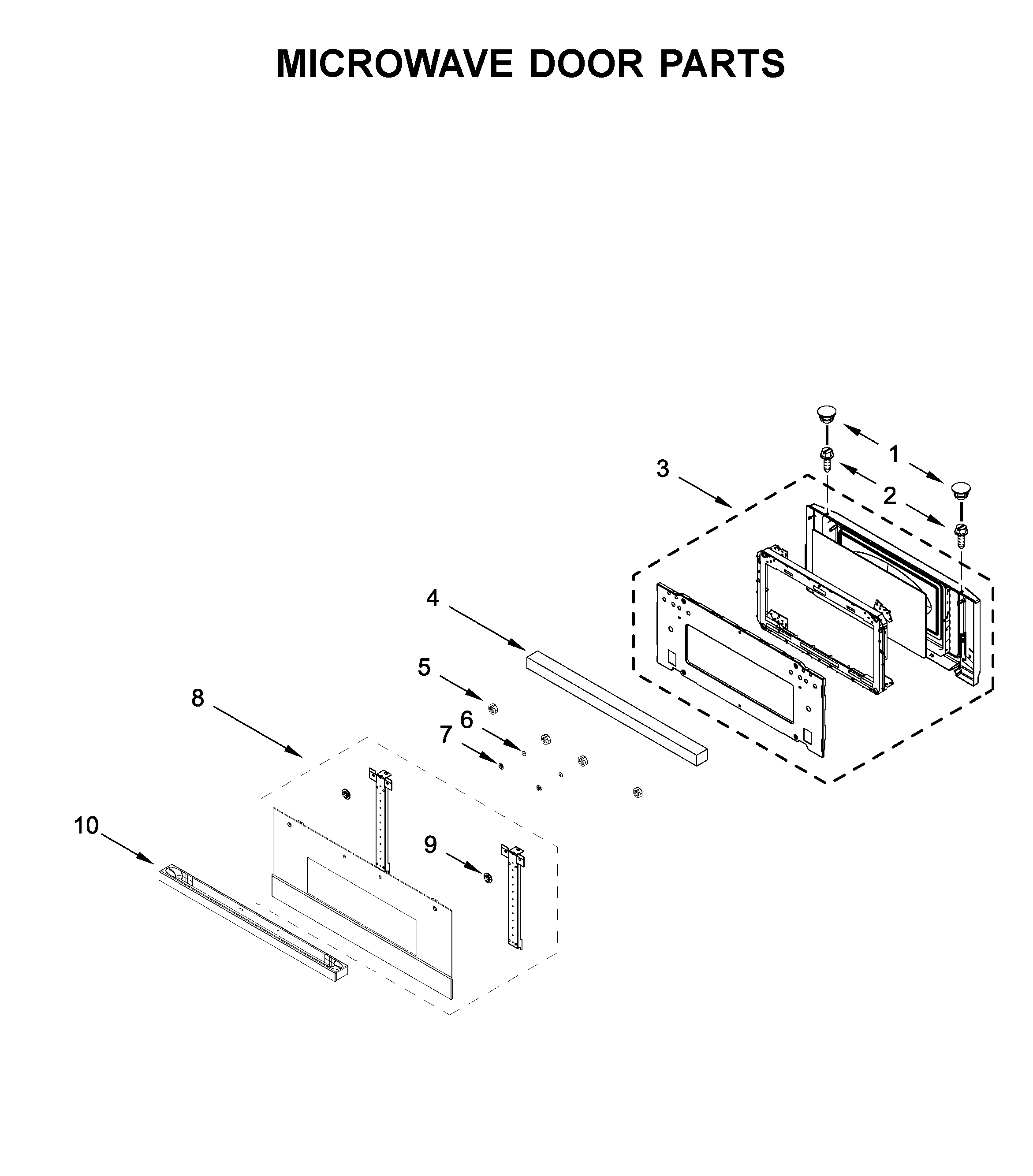 Microwave door parts