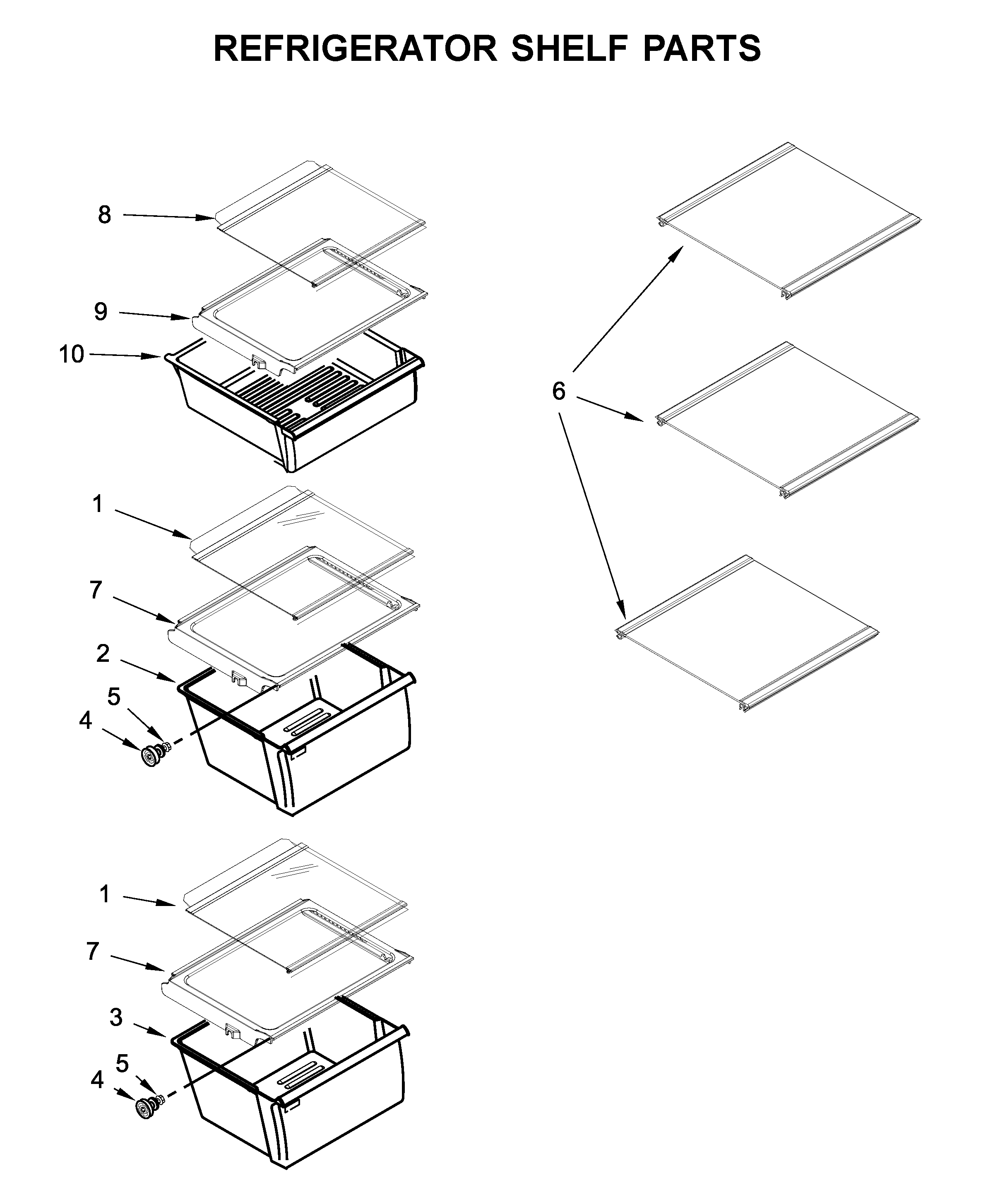 REFRIGERATOR SHELF PARTS