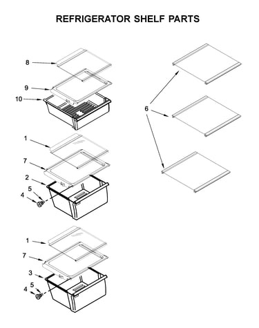Refrigerator shelf parts