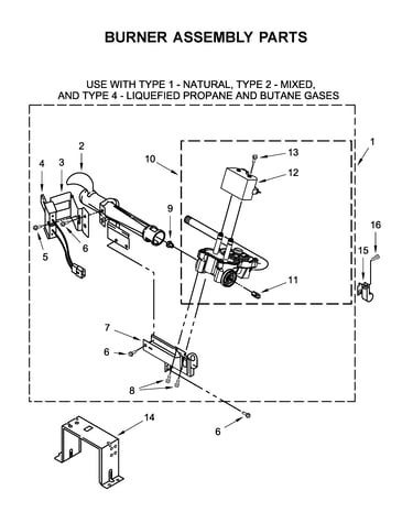 Burner assembly parts