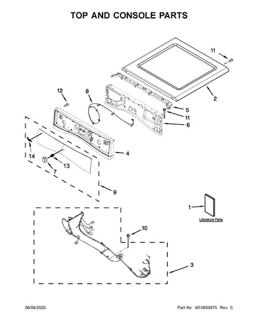 Top and console parts