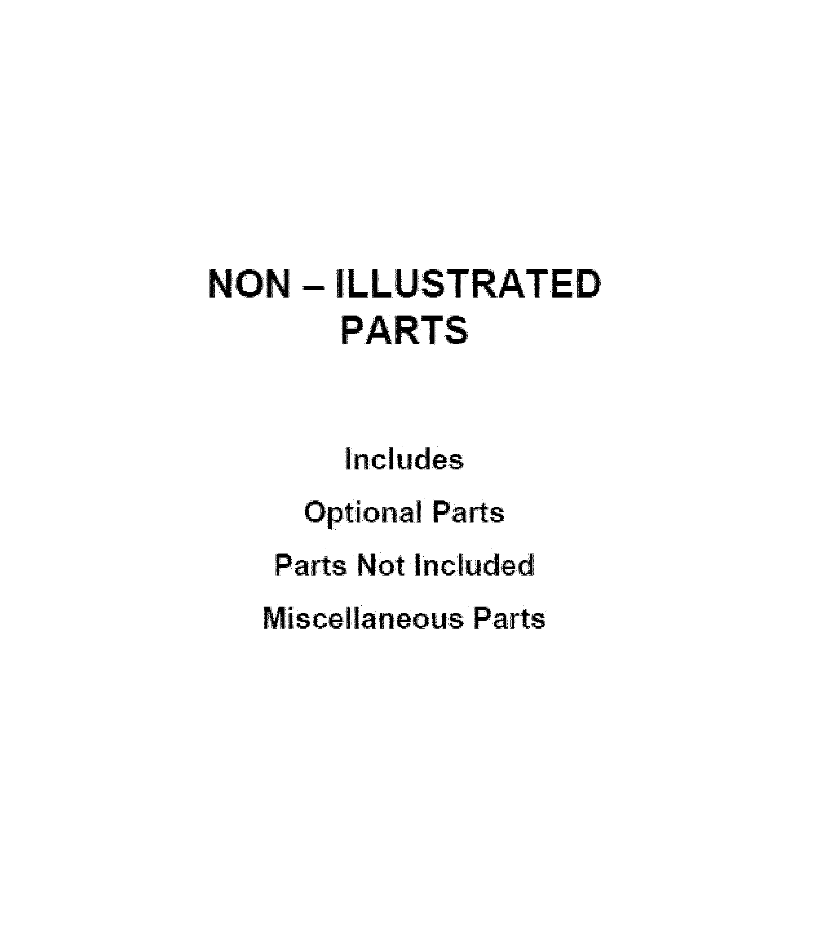 OPTIONAL PARTS (NOT INCLUDED)