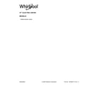 Whirlpool YWED81HEDW1 cover sheet diagram