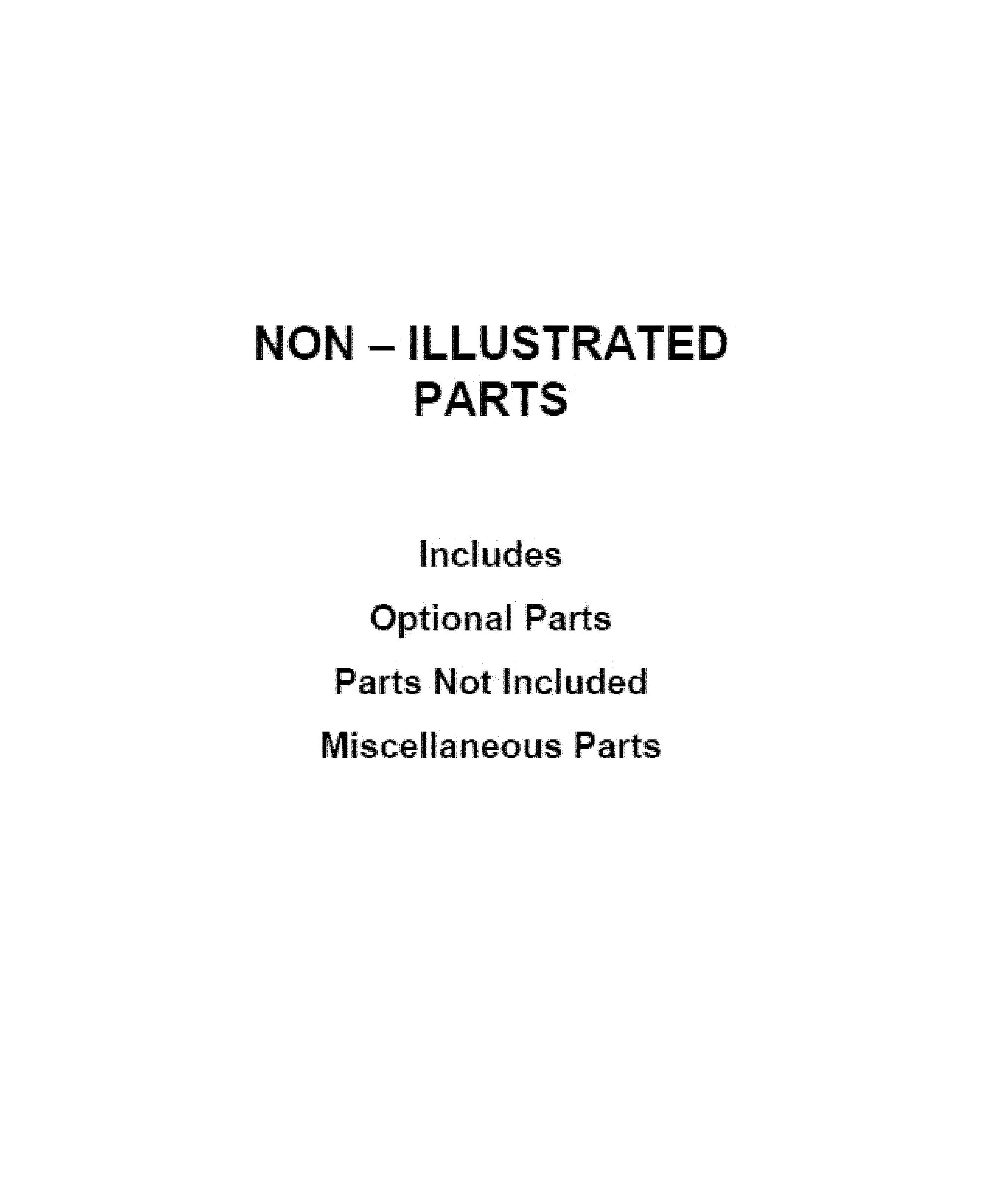 OPTIONAL PARTS (NOT INCLUDED)