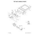 Whirlpool YWED75HEFW1 top and console parts diagram
