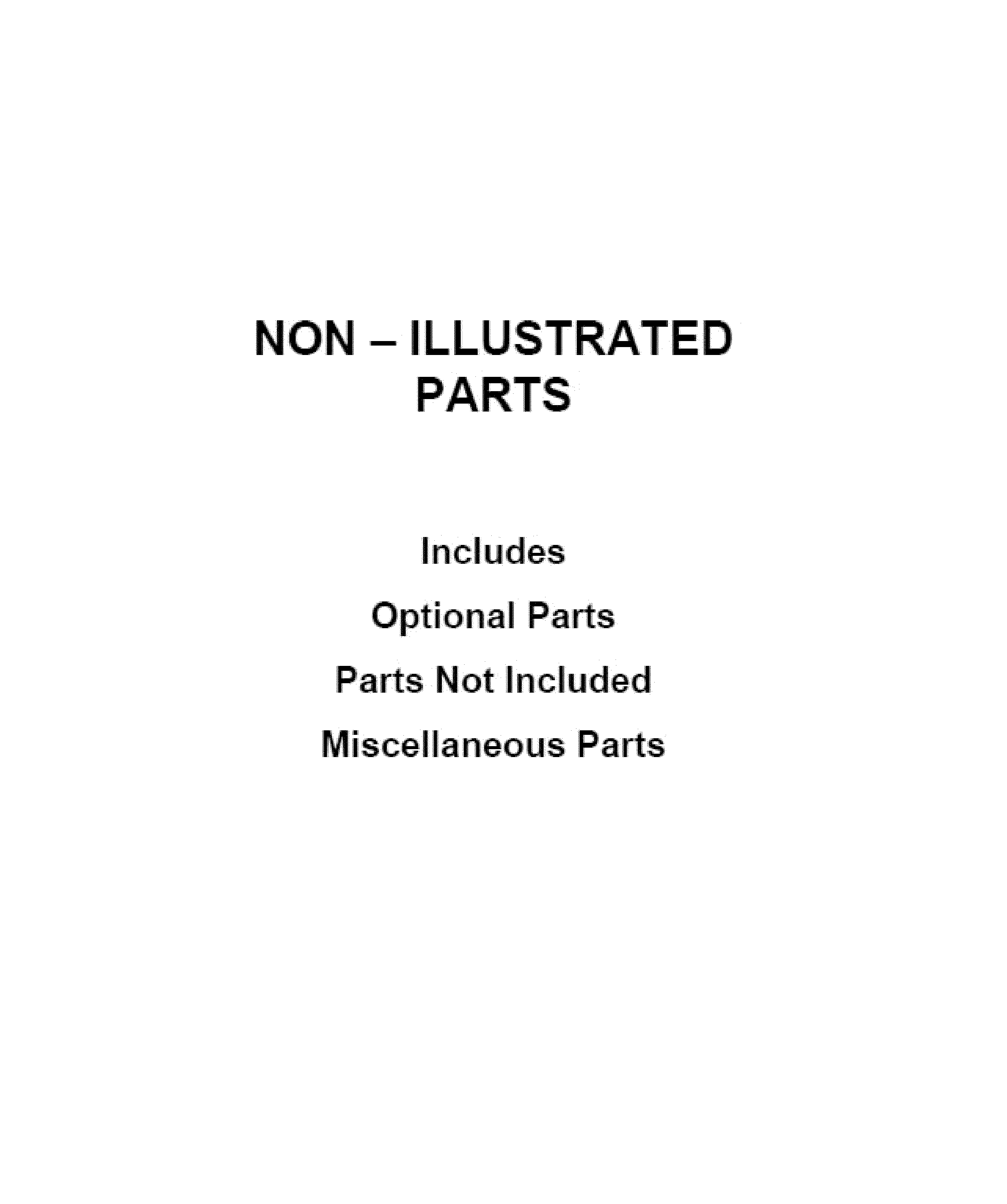 OPTIONAL PARTS (NOT INCLUDED)