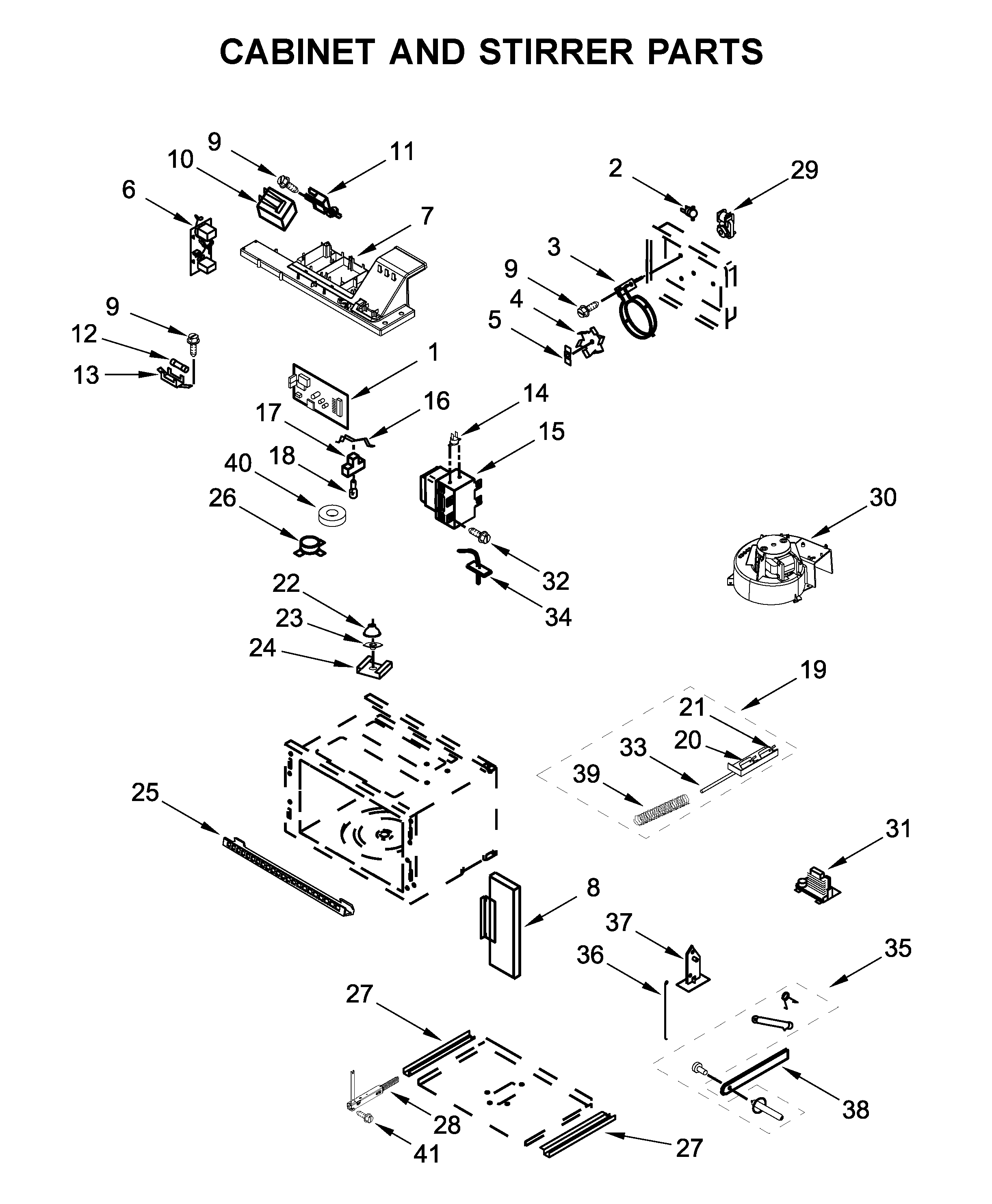 CABINET AND STIRRER PARTS