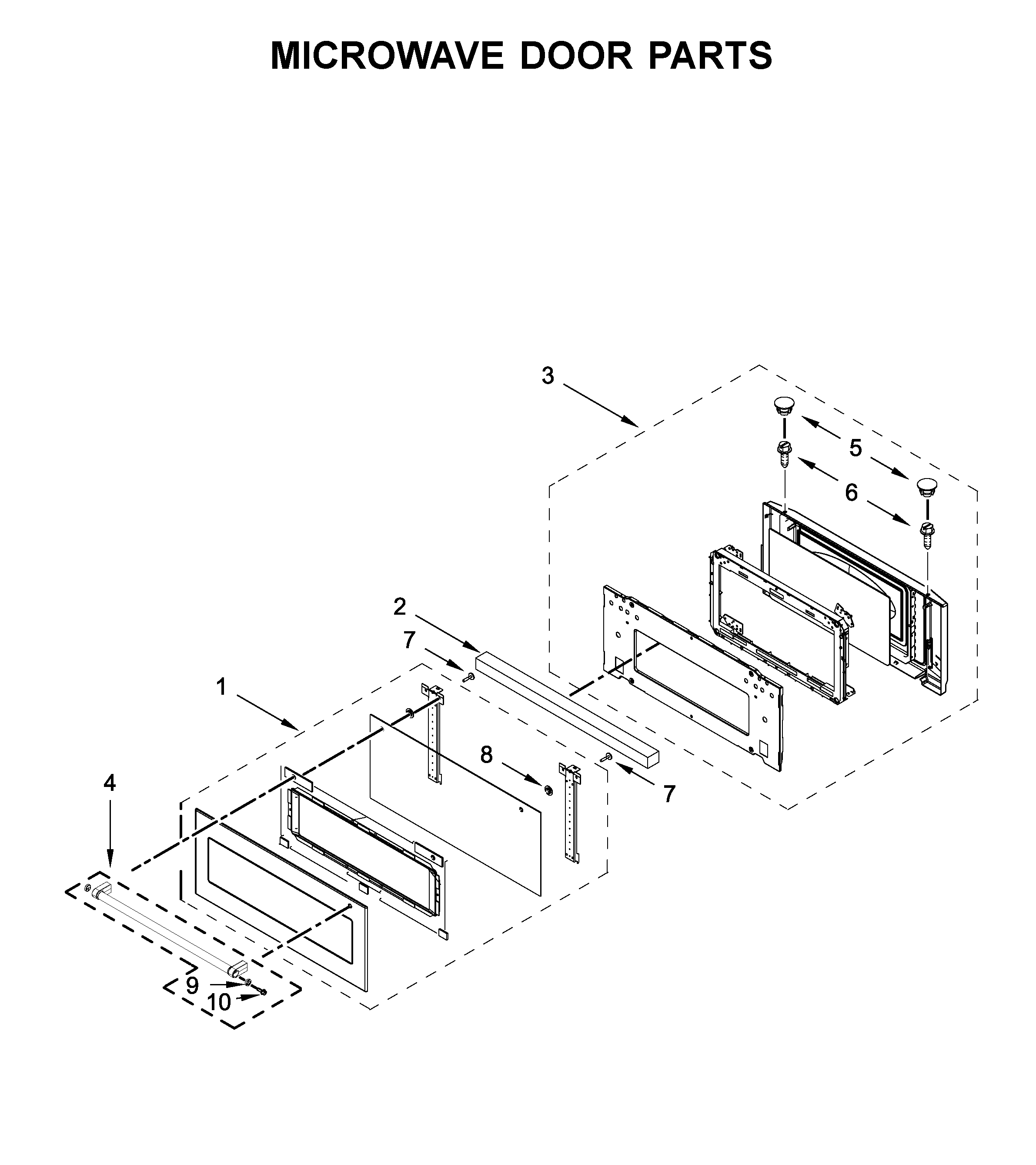 Microwave door parts