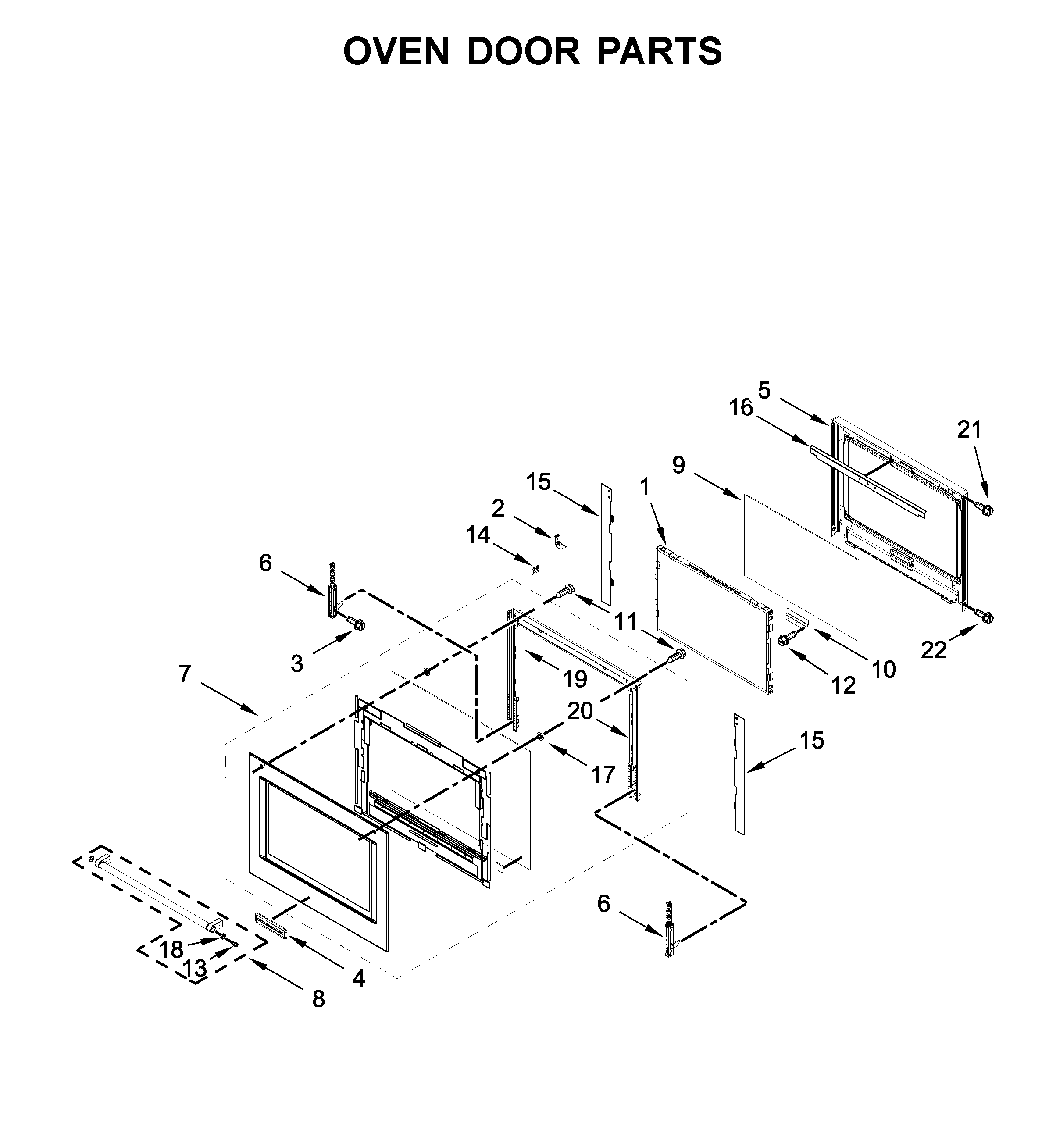 Oven door parts
