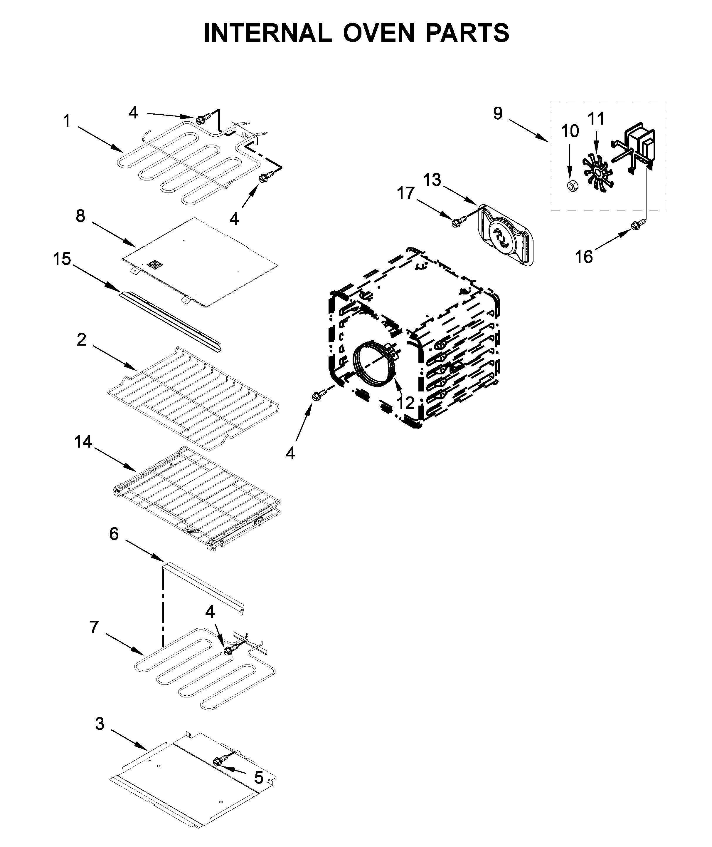 Internal oven parts