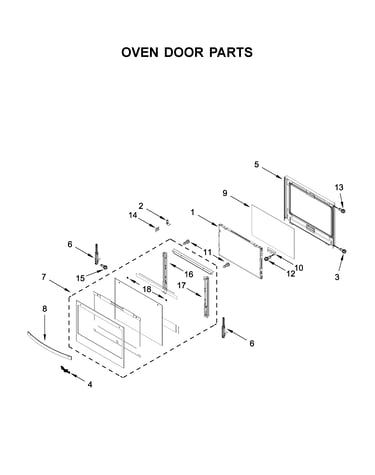 Oven door parts