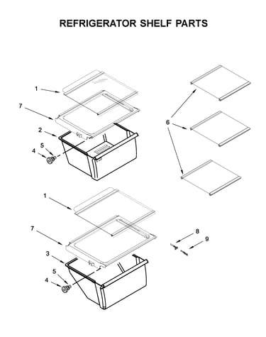 Refrigerator shelf parts