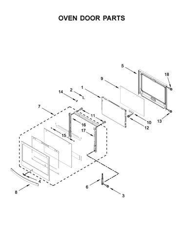 Oven door parts