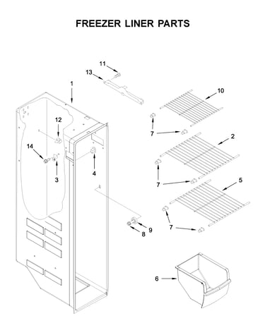Freezer liner parts