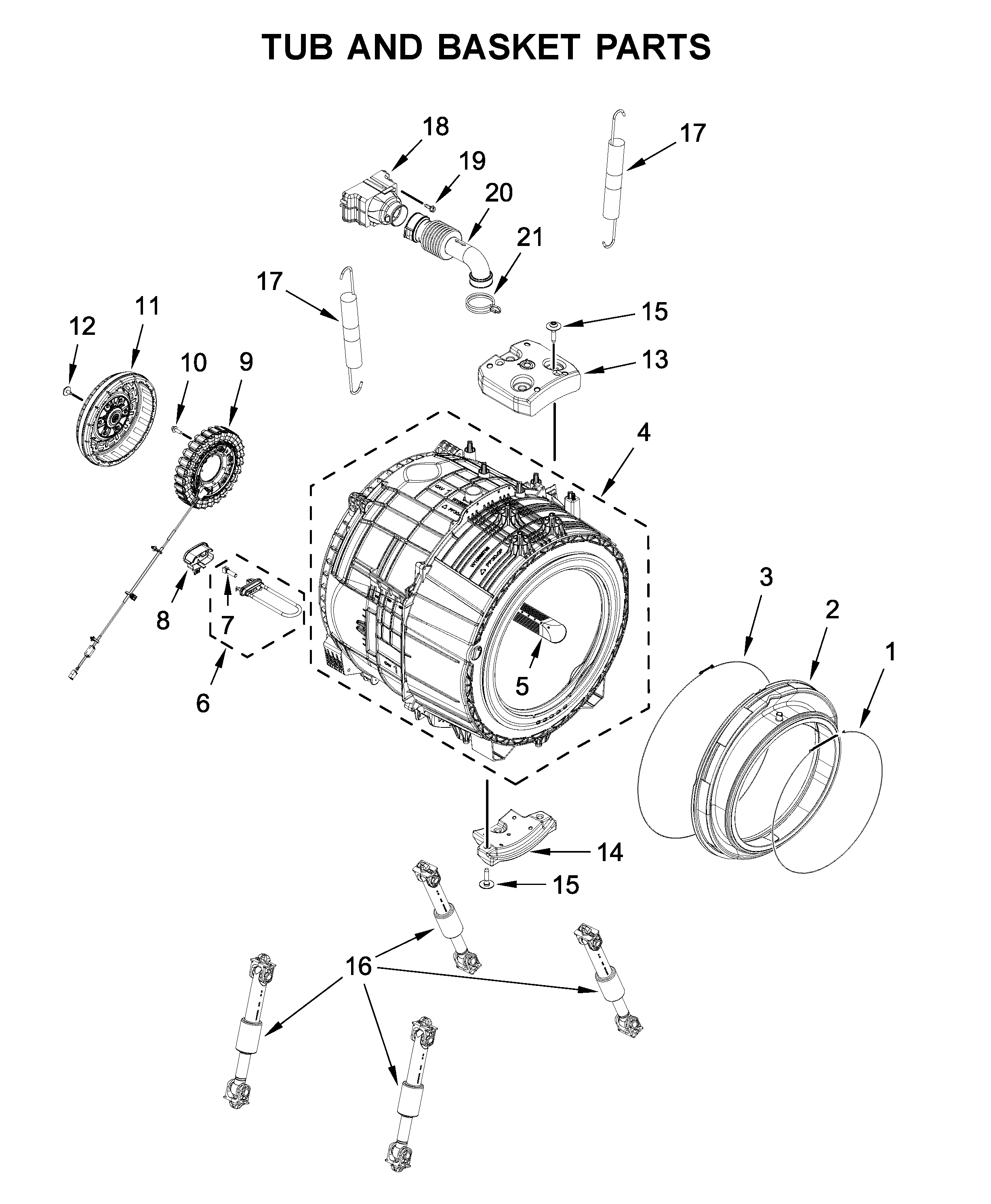 Tub and basket parts