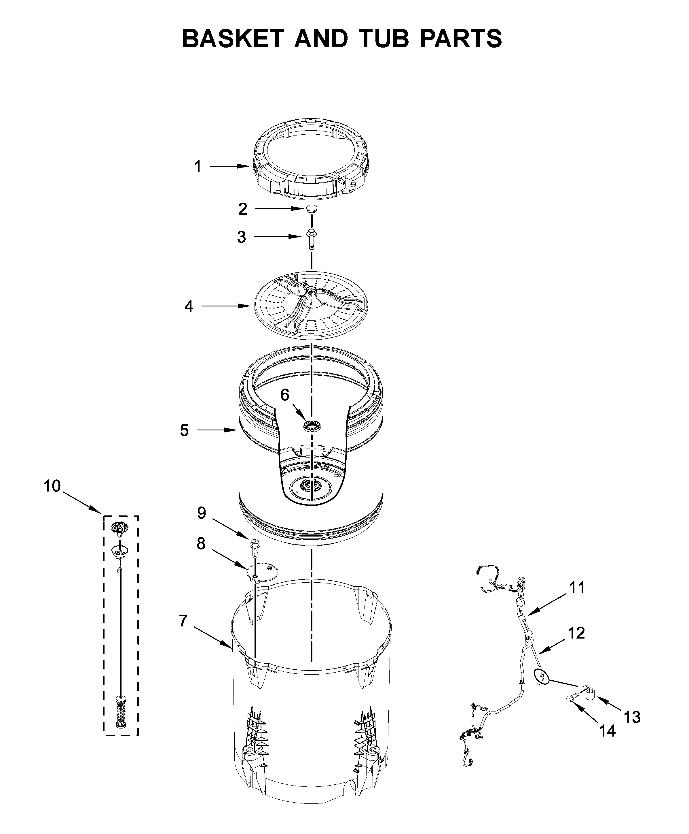 Basket and tub parts