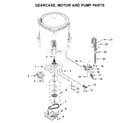 Maytag MVW6200KW0 gearcase, motor and pump parts diagram