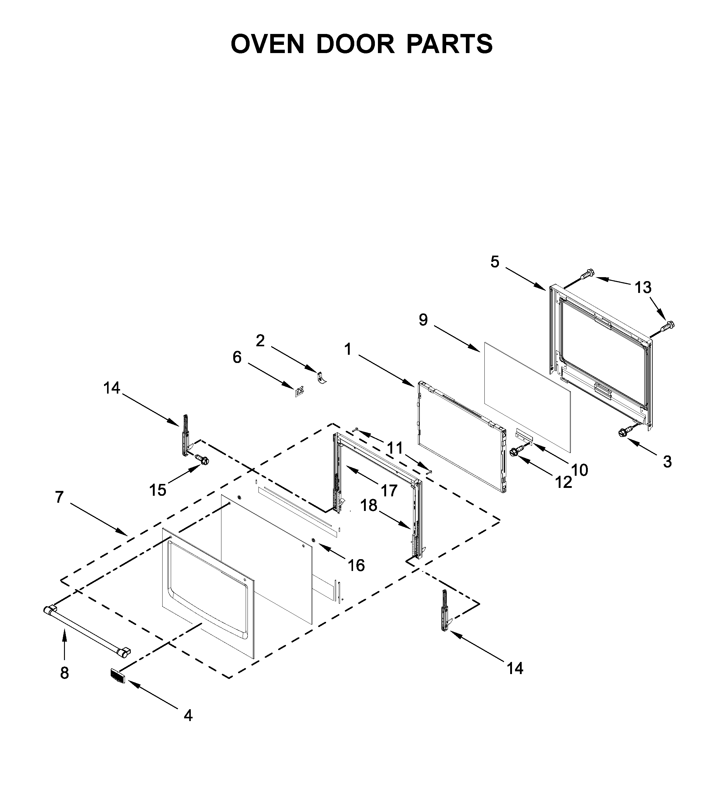 Oven door parts