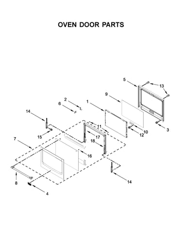 Oven door parts